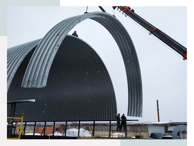 Полукруглые ангары в Гатчине