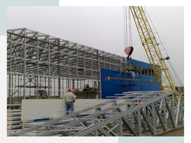 Монтаж ангаров в Гатчине